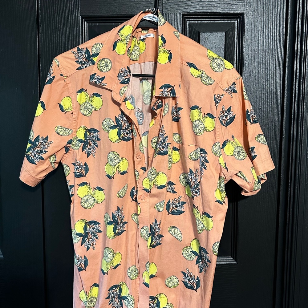 Hurley Orange Shirt with Lemon Print